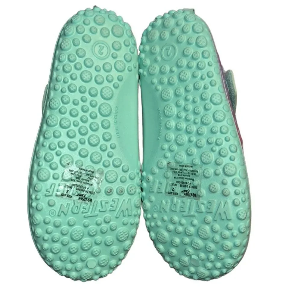 Western Chief Water Pink & Green Shoes(Size 2)